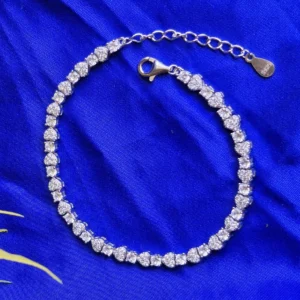 925 silver tennis bracelet heart shaped