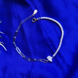 tennis and link bracelet 925 sterling silver